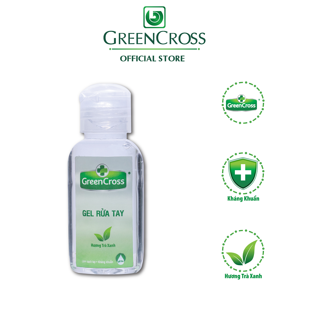 GREEN CROSS GEL - Combo 10 Chai Gel Rửa Tay GREEN CROSS dung tích 100ml/chai TẶNG KÈM 2 Chai Gel 60ml