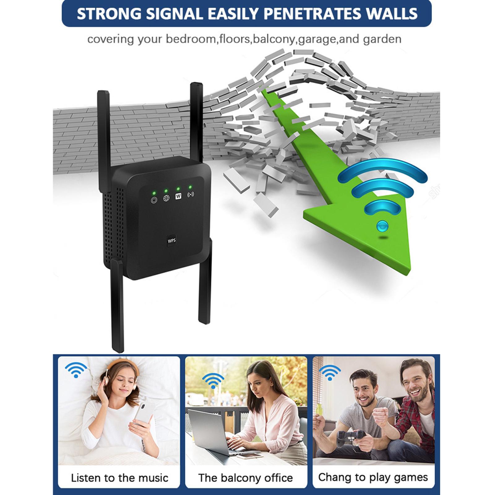 1200Mbps Dual-Band Wireless Wifi Router Repeater Extender Signal Amplifer Booster US, AC 100-240V, 50 / 60Hz