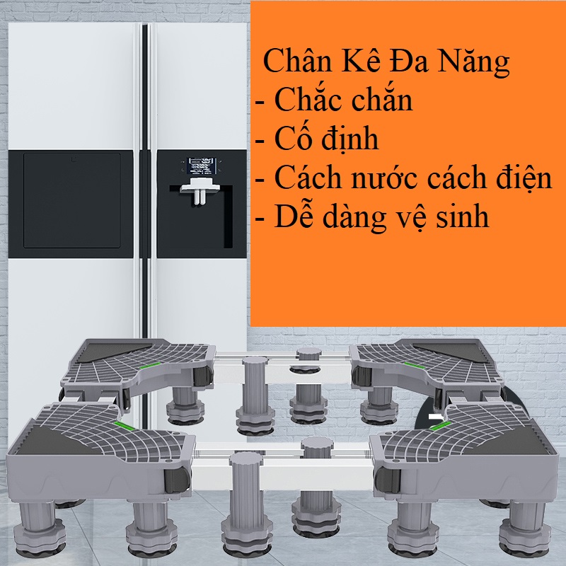 Chân kê tủ lạnh cao cấp có bánh xe kích thước 54 - 95cm