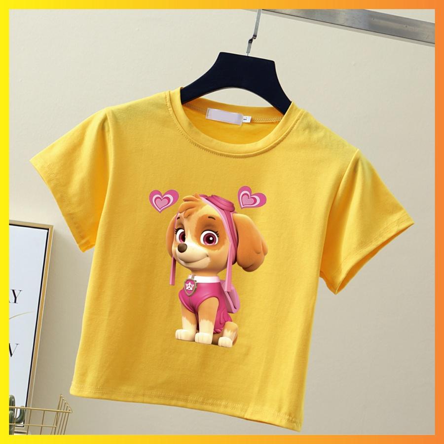 Áo Thun Đội Chó Cứu Hộ Paw Patrol Màu Vàng Cho Bé Trai Bé Gái