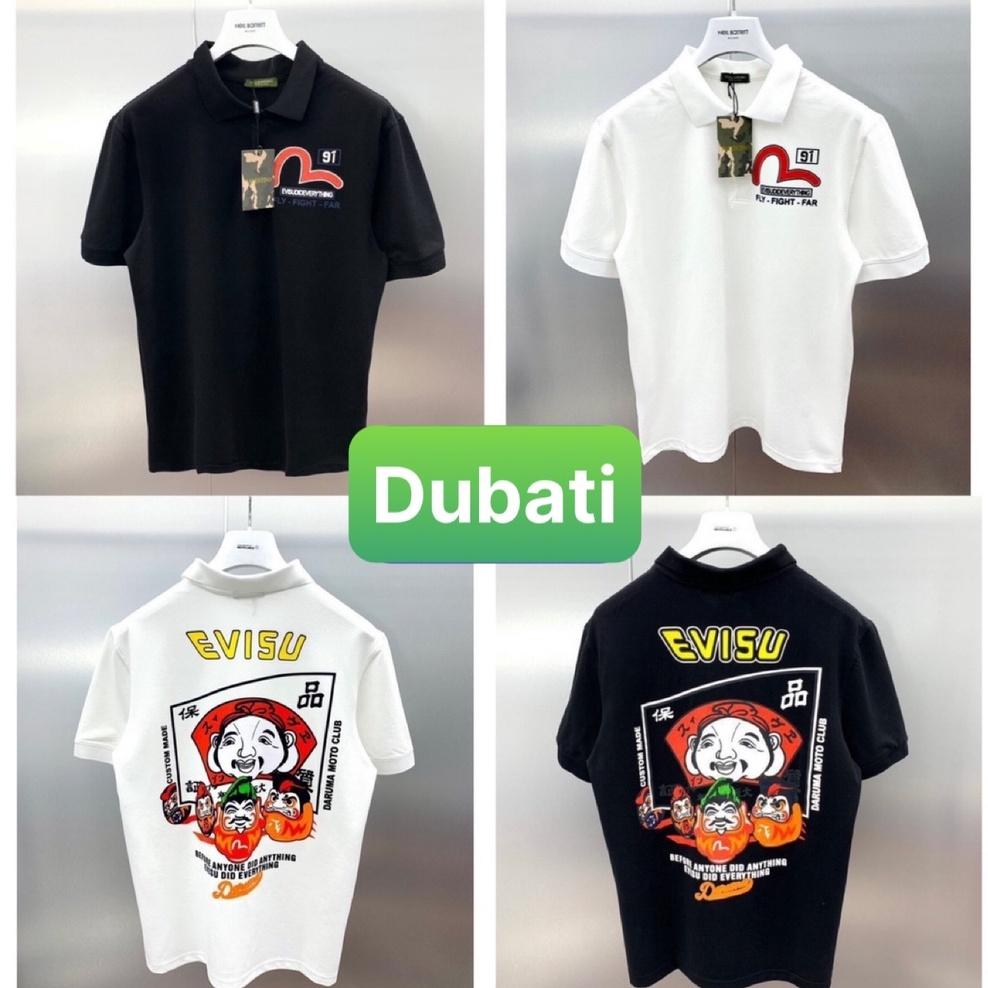 ÁO THUN NAM POLO CỔ TRỤ NAM NỮ VẢI CÁ SẤU IN EVISU CHẤT VẢI COTTON 100% PHONG CÁCH SANG CHẢNH VIP PRO - DUBATI FASHION