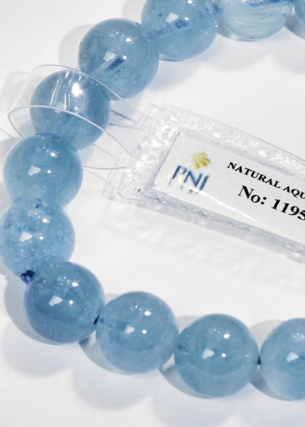 Vòng Tay Đá Aquamarine Ngọc Biển Xanh 11MM Giấy Kiểm Định