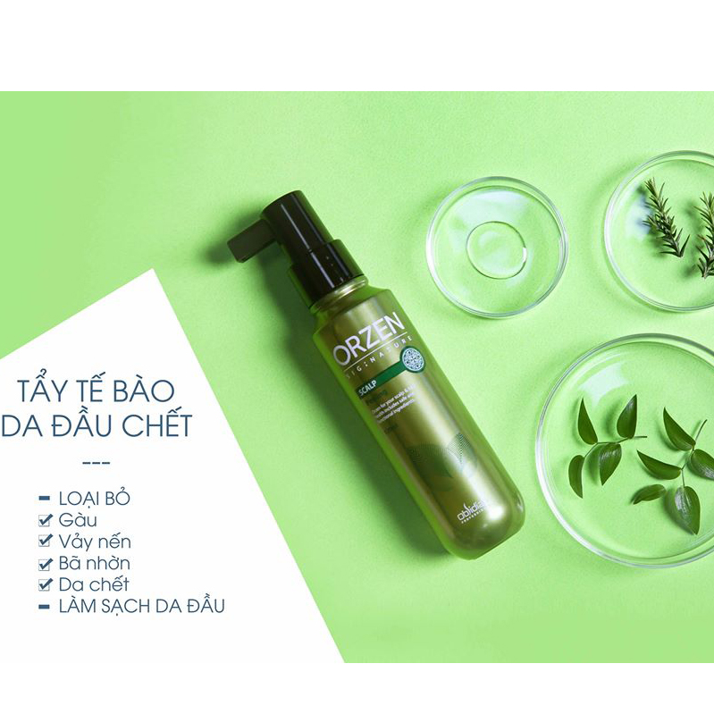 Tẩy tế bào da đầu chết Obsidian Orzen Signature Scalp Peeling Hàn Quốc 120ml tặng kèm móc khoá