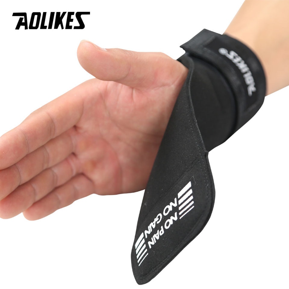 Găng tay tập gym hở mu AOLIKES A-7639 Sport Wrist Bands