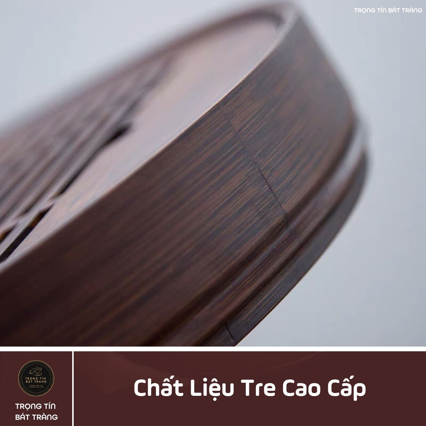 KT 14 Khay Trà Tre Cao Cấp Tròn Nhỏ
