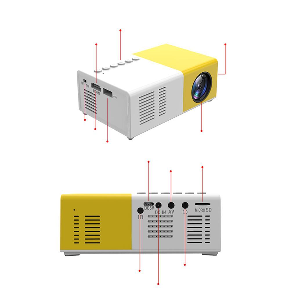 Portable Mini Projector LED 1080P Home Film Cinema Connect PC Laptop UK Type A