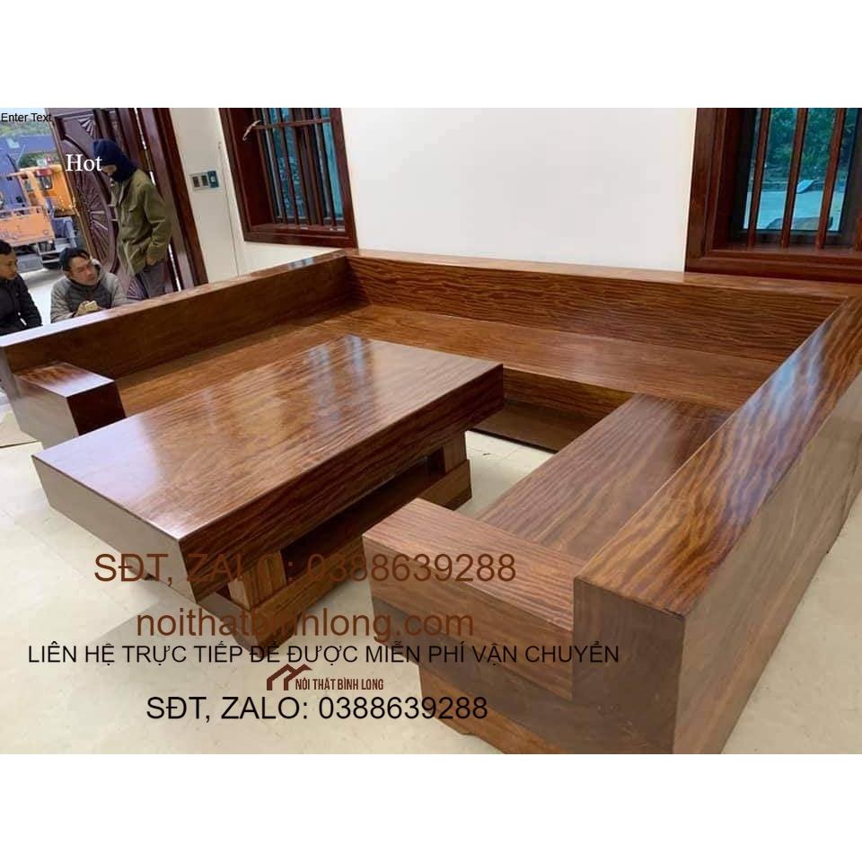 Sofa nguyên khối gỗ cẩm hồng kiểu chữ U 12874