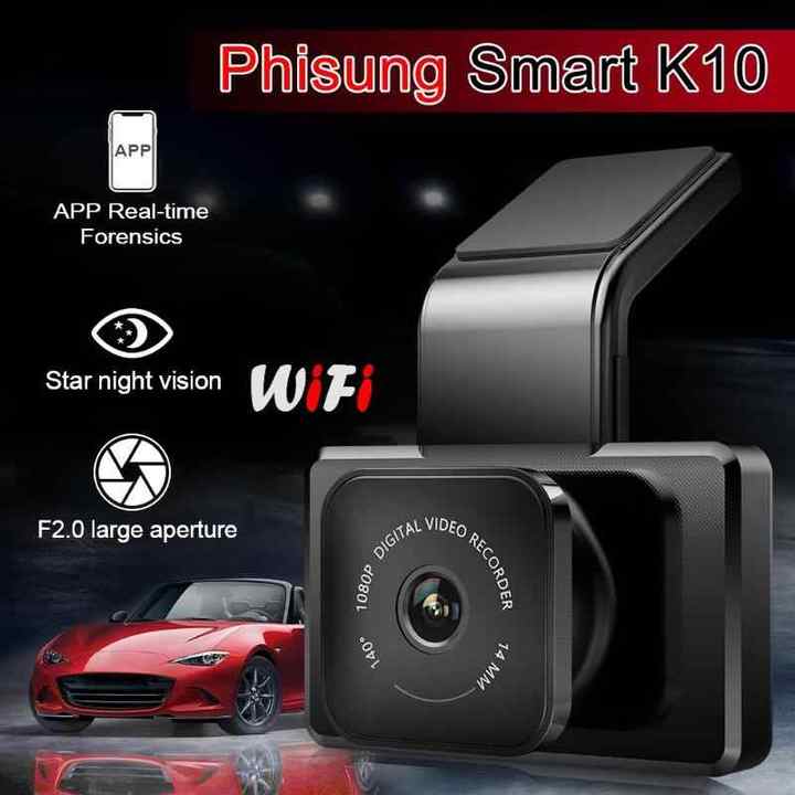 Camera hành trình ô tô cao cấp Phisung tích hợp camera sau Wifi GPS - Mã K10 - Hàng Nhập Khẩu