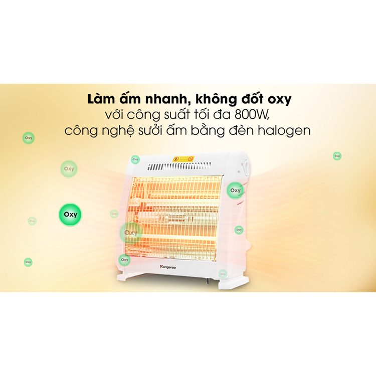 Đèn Sưởi Halogen Nhà Tắm Kangaroo KG1016C (800W) - Hàng chính hãng