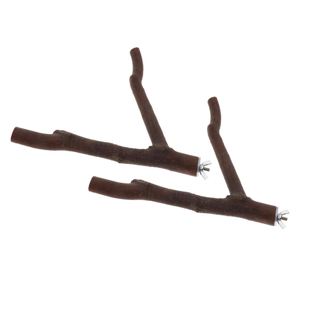 3# Branch Stand Perch Parrot Parakeet Bird Toy Cage Wood Training Perches 2x