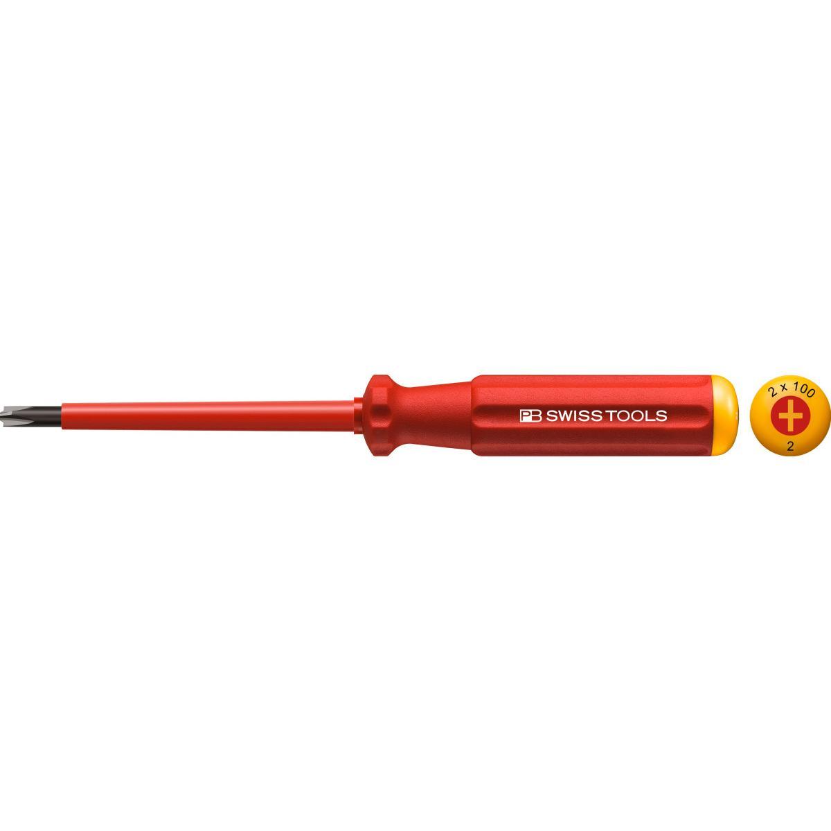 Tua Vít Mũi Cộng Dẹp Ph/s 2 - Swissgrip 1000 Volt Pb Swiss Tools Pb 5181,2-100 - Hàng Chính Hãng 100% từ Thụy Sĩ