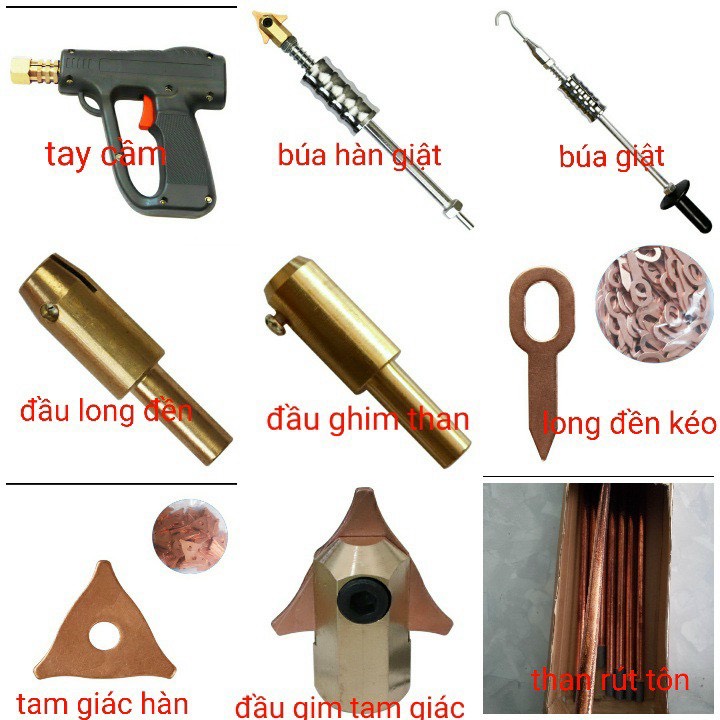 phụ kiện máy hàn rút tôn ô tô bấm long đền hình , long đền hình tròn