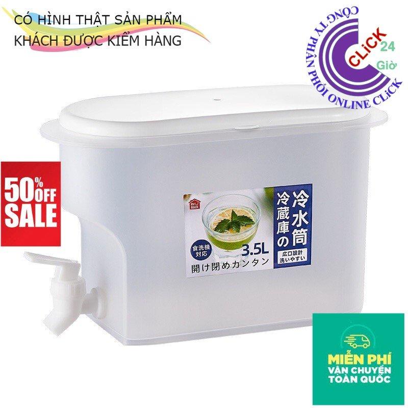 Bình Đựng Nước 3.5L Có Vòi Rót Nhựa Cao Cấp An Toàn Sức Khỏe - Hàng Xuất Nhật