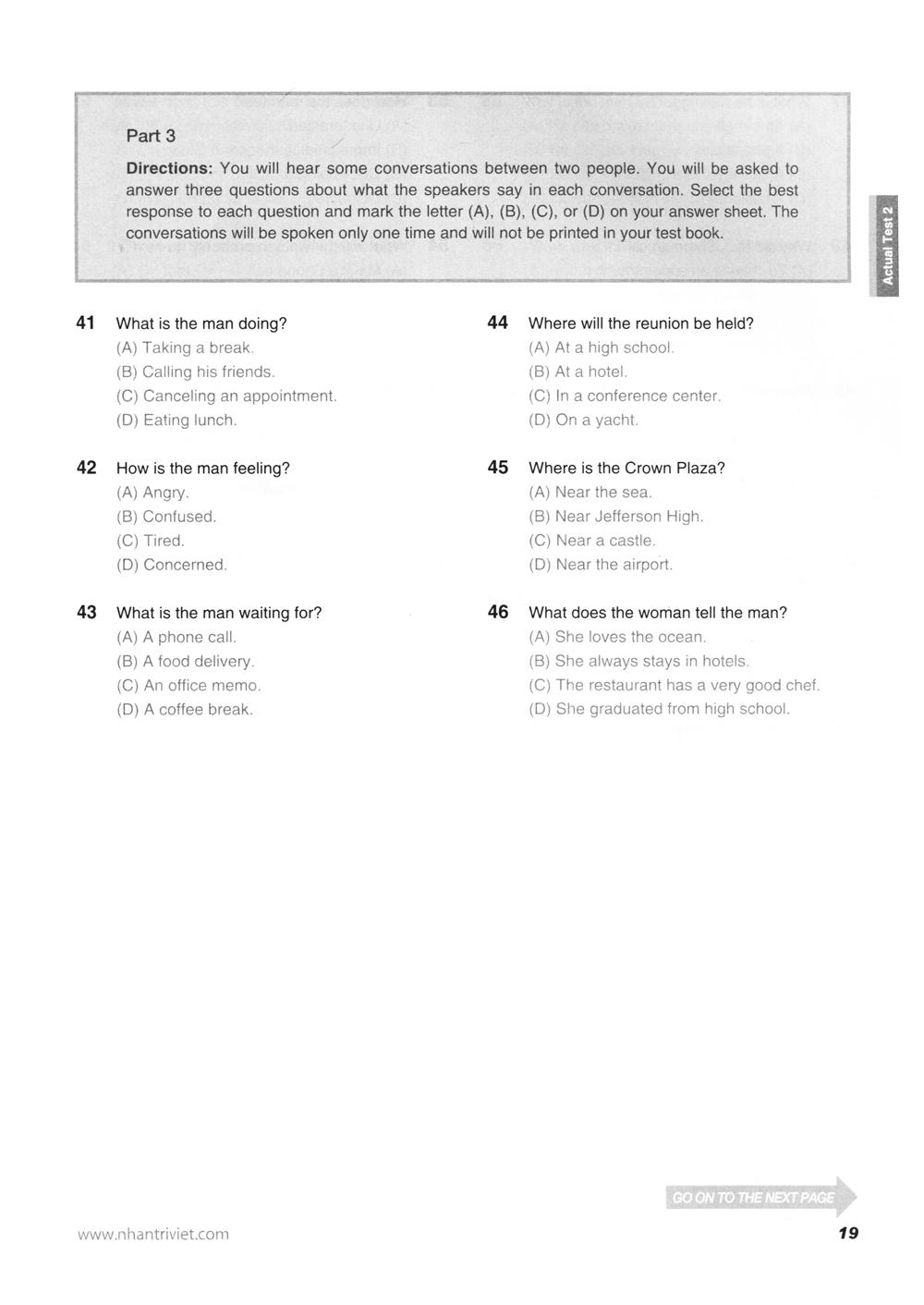 New TOEIC Actual Test Part 3,4 (Kèm CD)