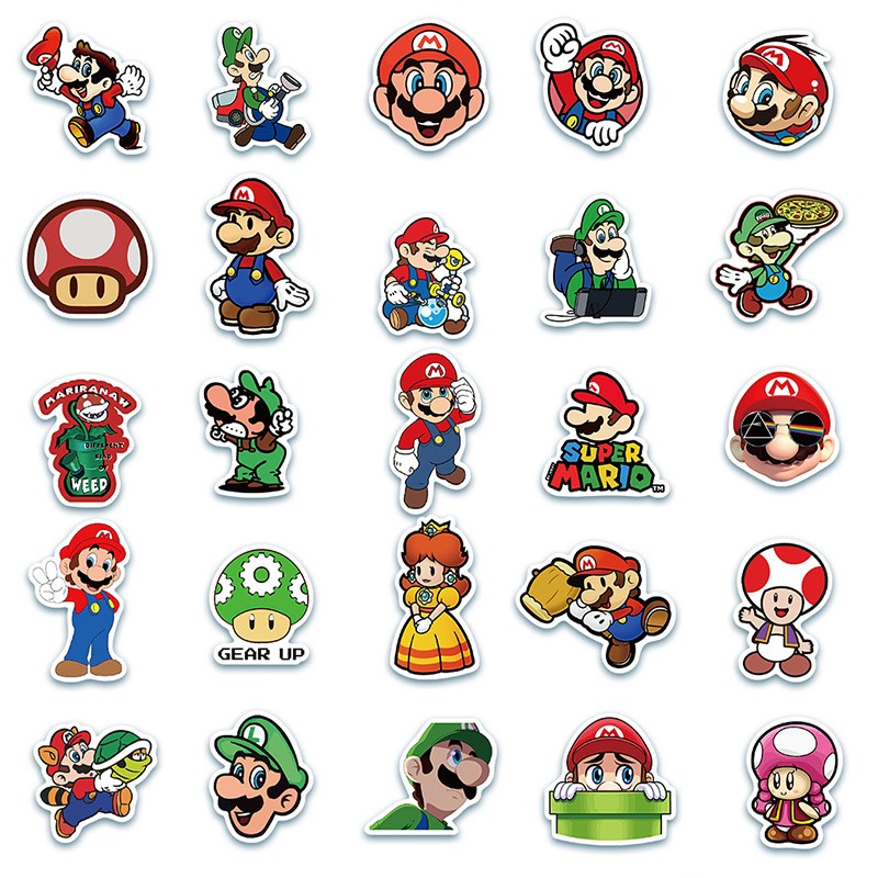 Sticker 50 miếng hình dán Mario SetC