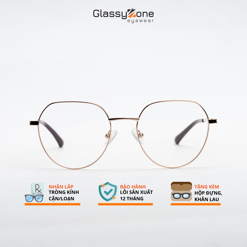 Gọng kính cận, Mắt kính giả cận kim loại Form tròn thời trang Nam Nữ Avery Lene - GlassyZone