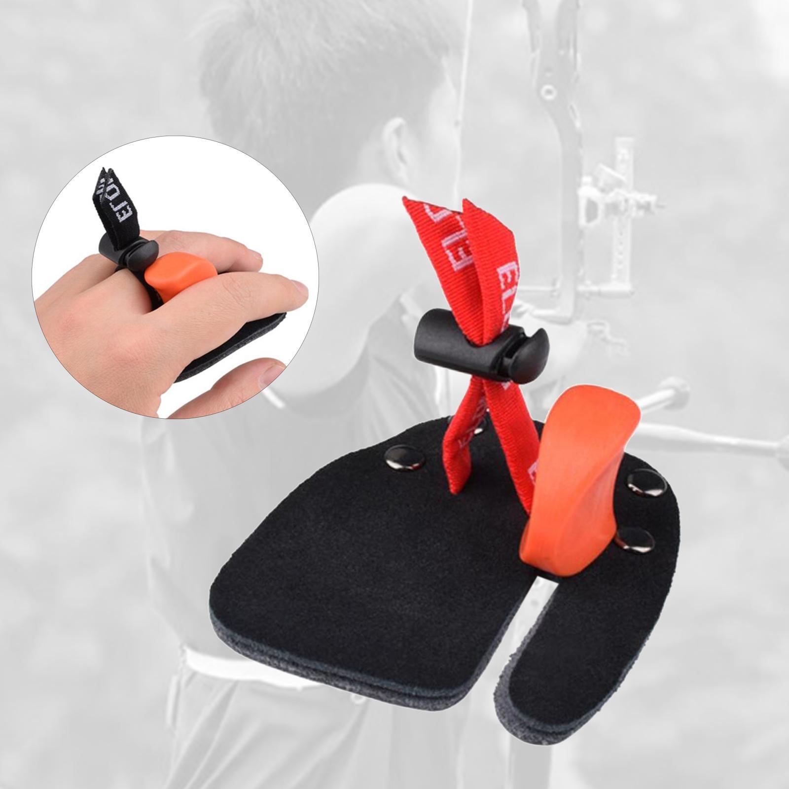 Leather Finger Tab Aids Recurve Bow for Red