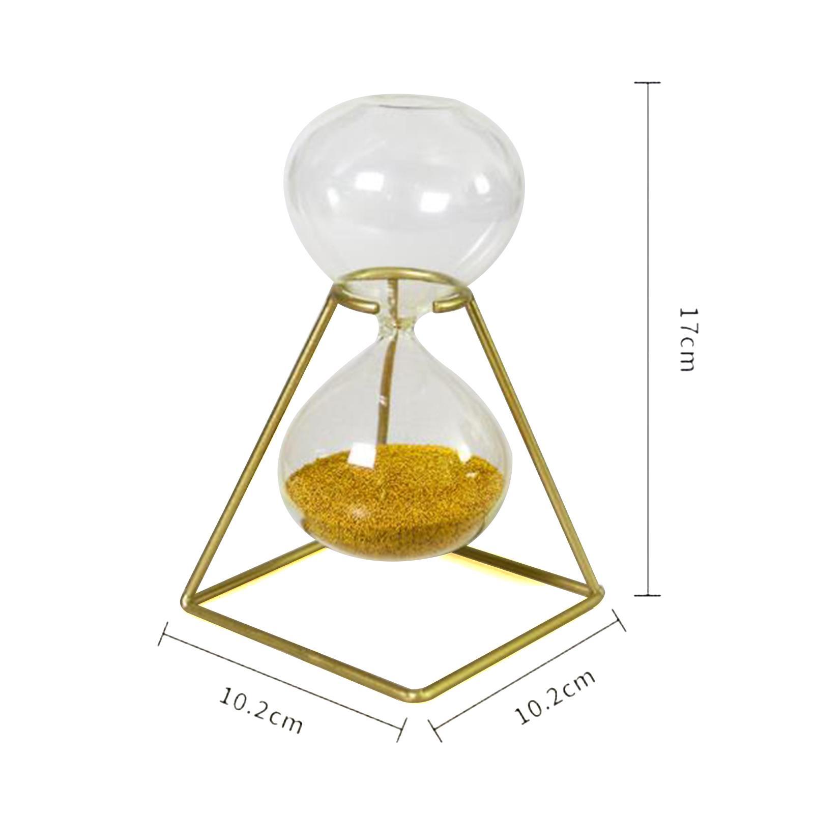 Nordic Golden Hourglass Ornament with rack Decorative Glass for Decor