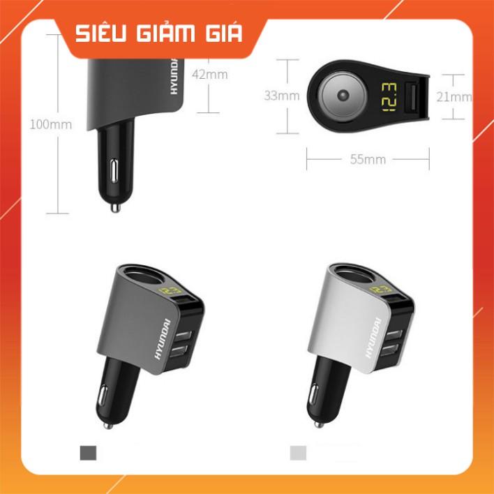 Sản Phẩm Tẩu Sạc Ô tô, Xe Hơi Hyundai 1 Tẩu Tròn - Có Đèn Led Báo Điện Áp Phù Hợp Hầu Hết Các Dòng Xe