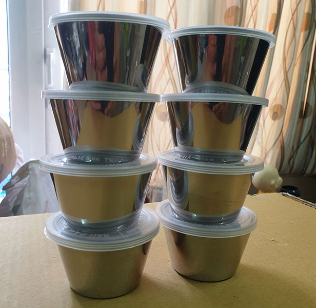 Bộ 20 Khuôn Làm Bánh Inox 304 Có Nắp Làm Bánh Flan , Rau Câu , Cupcake, Làm Đá Không Gỉ