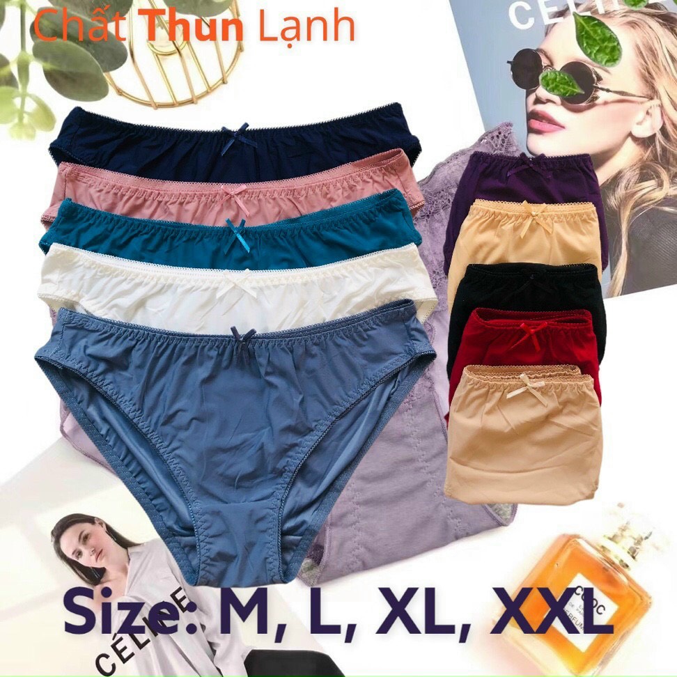 COMBO 5 QUẦN LÓT NỮ THUN LẠNH TRƠN LADY 585 – MÁT LẠNH, MỀM MỊN, CO GIÃN TUYỆT ĐỈNH