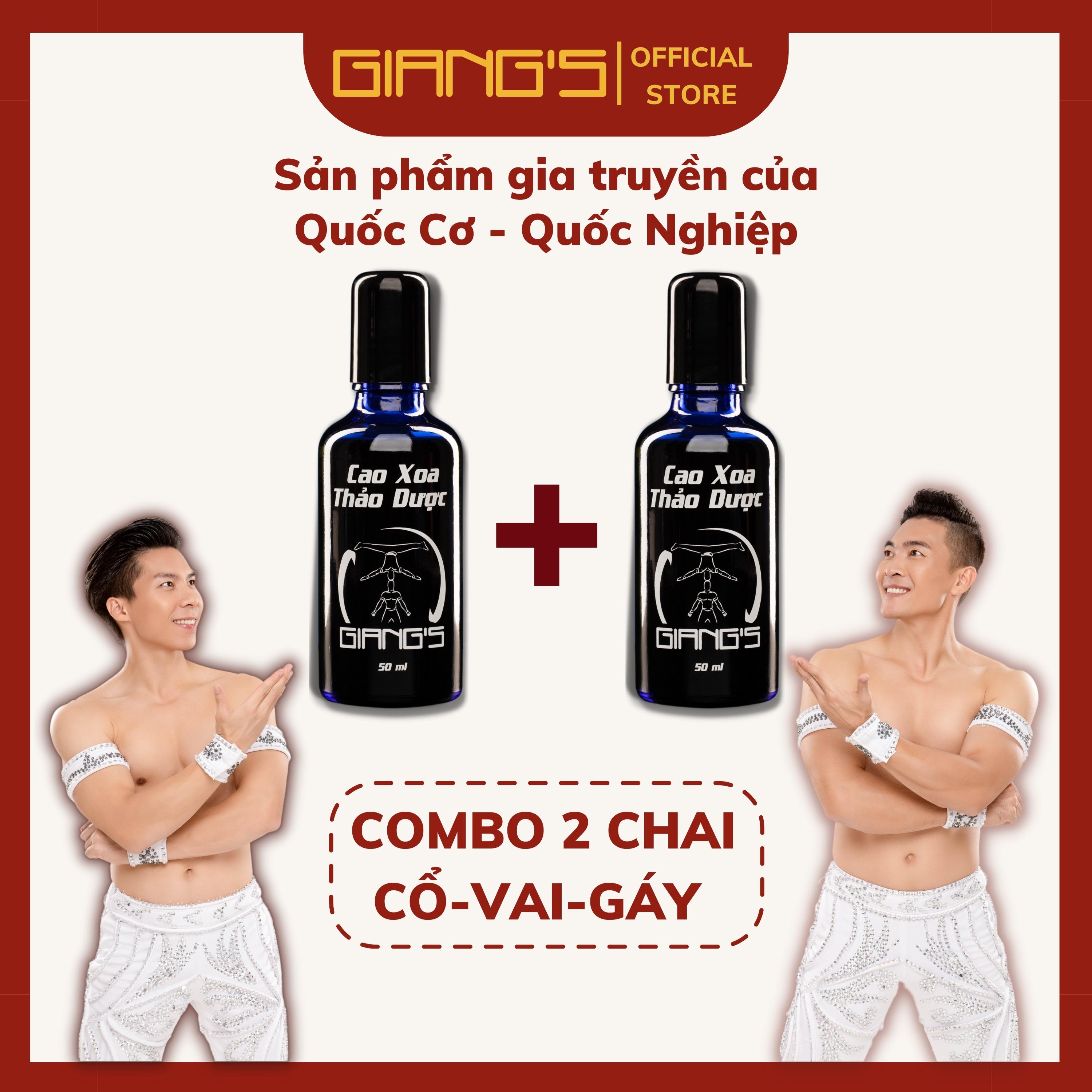 [Combo 02 chai] Cao xoa bóp thảo dược giảm đau Cổ-Vai-Gáy, Dầu xoa bóp gia truyền GIANG'S 50ml