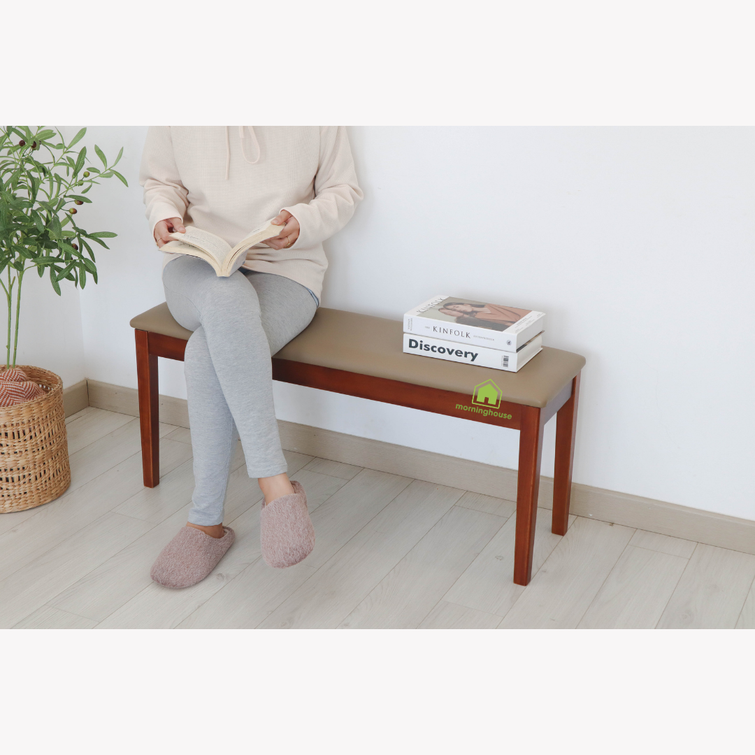 Ghế băng dài bọc nệm Morning House- Gỗ cao su tự nhiên bọc mút đệm, da simily , chân ghế có khả năng tháo láp gọn gàng