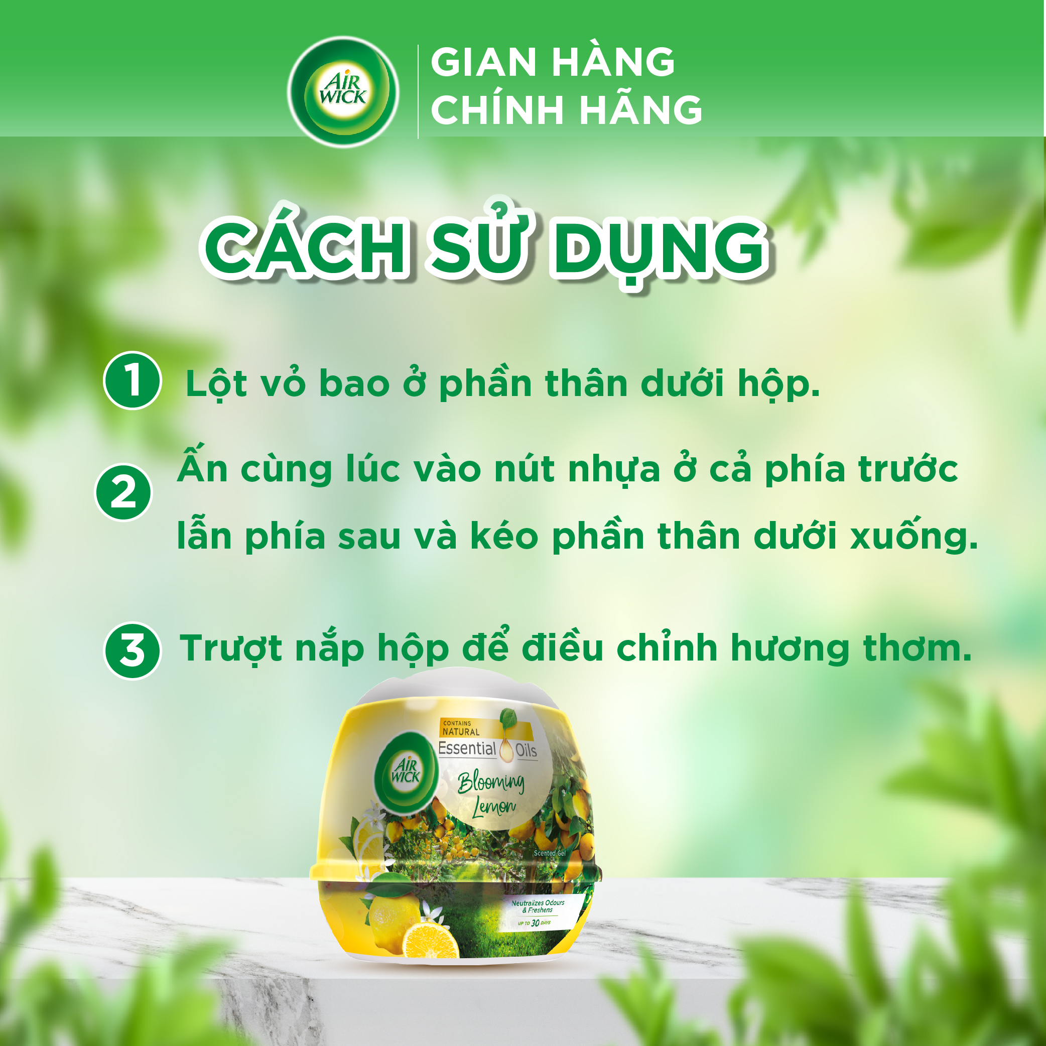 Sáp Thơm Phòng AIRWICK (Anh Quốc) | Khử Mùi Hiệu Quả - Hương Thơm Thiên Nhiên (180g)