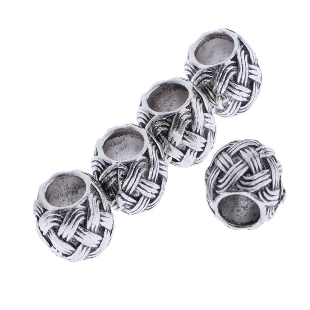 2-4pack 5 Pieces Antique Style Silver Spacer Loose Beads DIY Jewelry Making