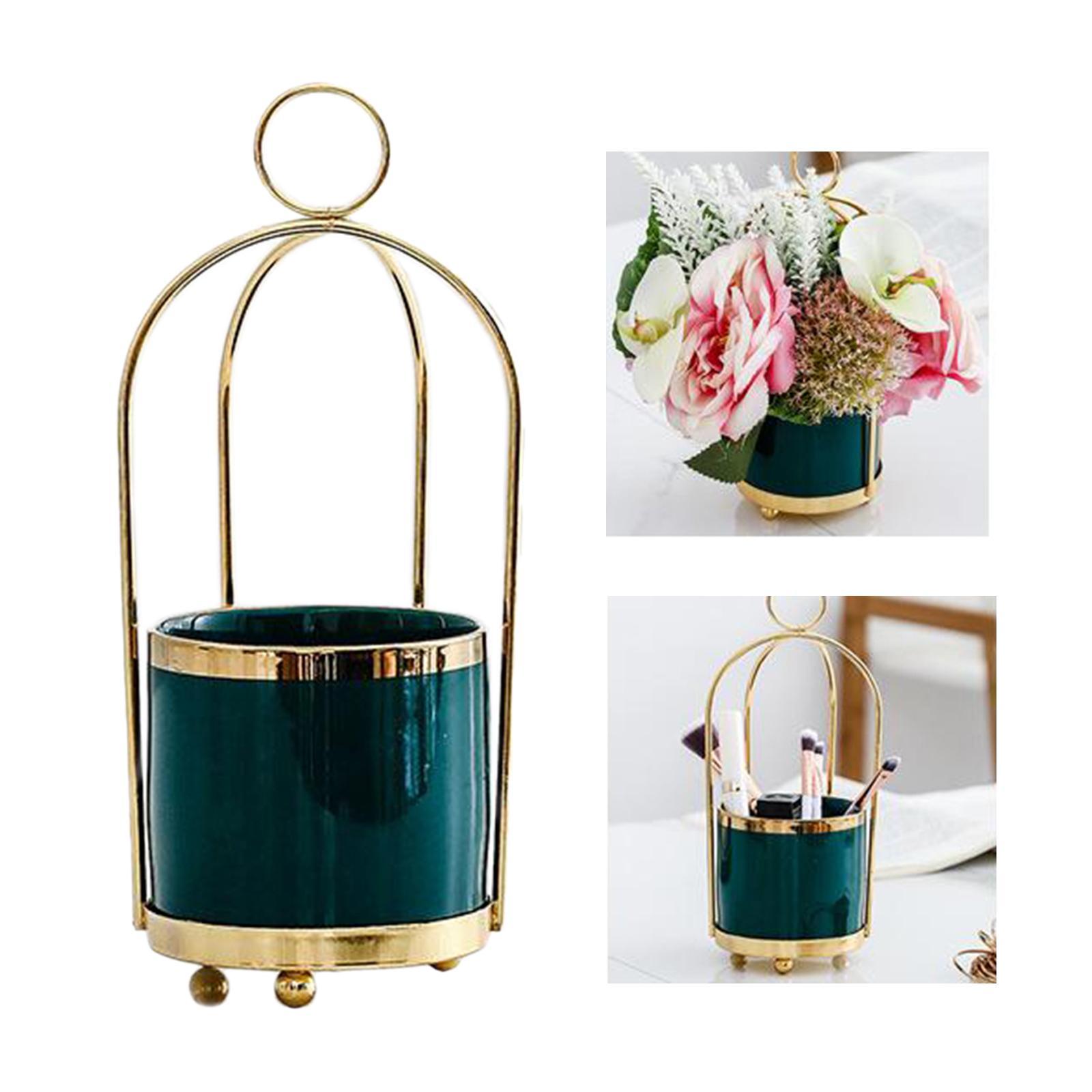 2x Flower Plant Vases Pot Planters Hanging Ceramic Storage Jar Container