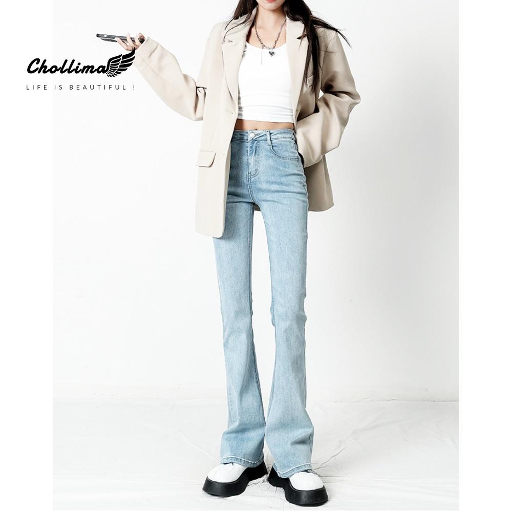 Quần jeans nữ ống loe co giãn Chollima QD046 trẻ trung năng động ulzzang phong cách hàn quốc