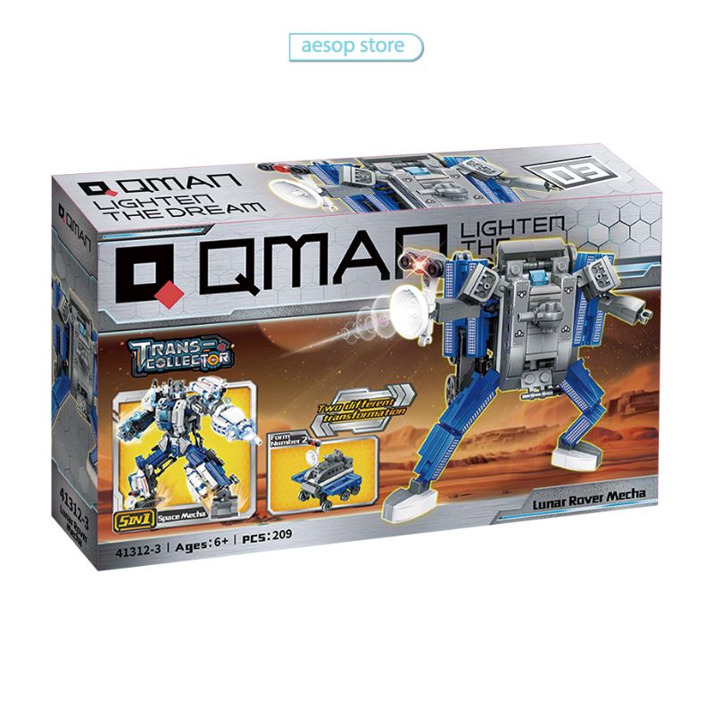 Hộp 5 bộ đồ chơi lắp ráp Robot biến hình 0 Cảnh sát vũ trụ Qman 41312 (1055 mảnh ghép)
