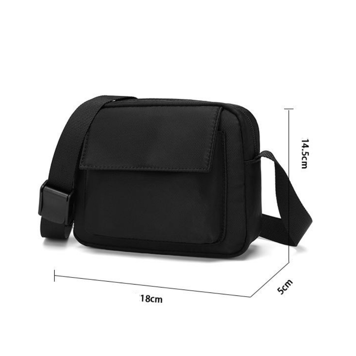 Túi đeo chéo nam thời trang phong cách basic chống nước form đứng chắc chắn TD50 thiết kế sang trọng độc đáo nắp đậy vuông vắn vải