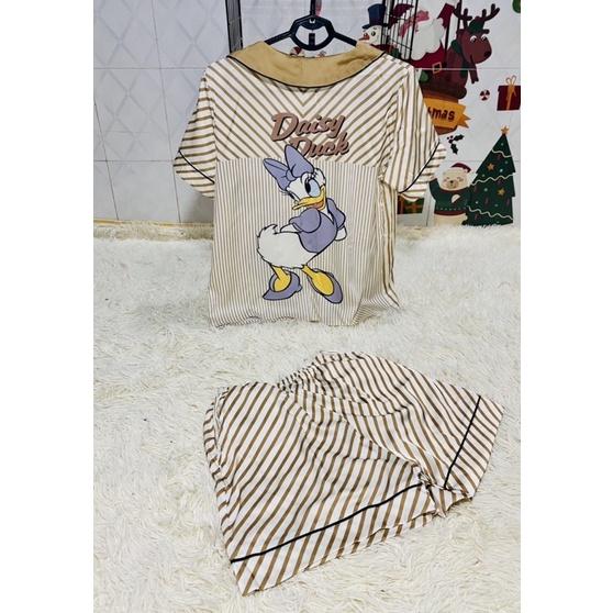 Bộ Pyjama Tay Ngắn Quần Đùi Lụa QC xinh xắn