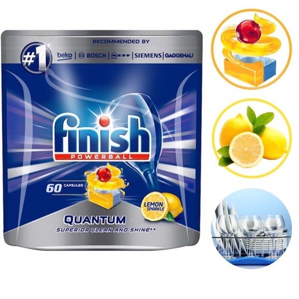 Viên rửa chén bát Finish Quantum 60 viên/túi