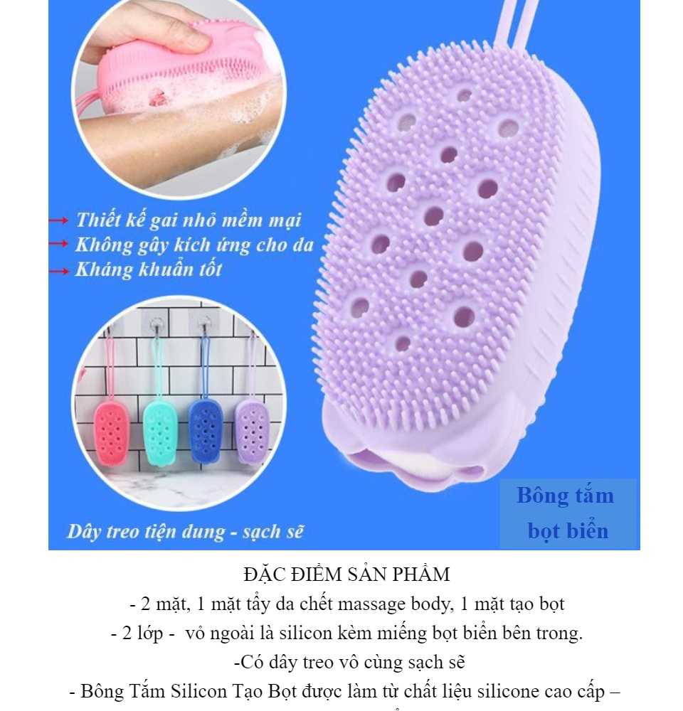 Combo 2 bông tắm hàn quốc 2 mặt tạo bọt