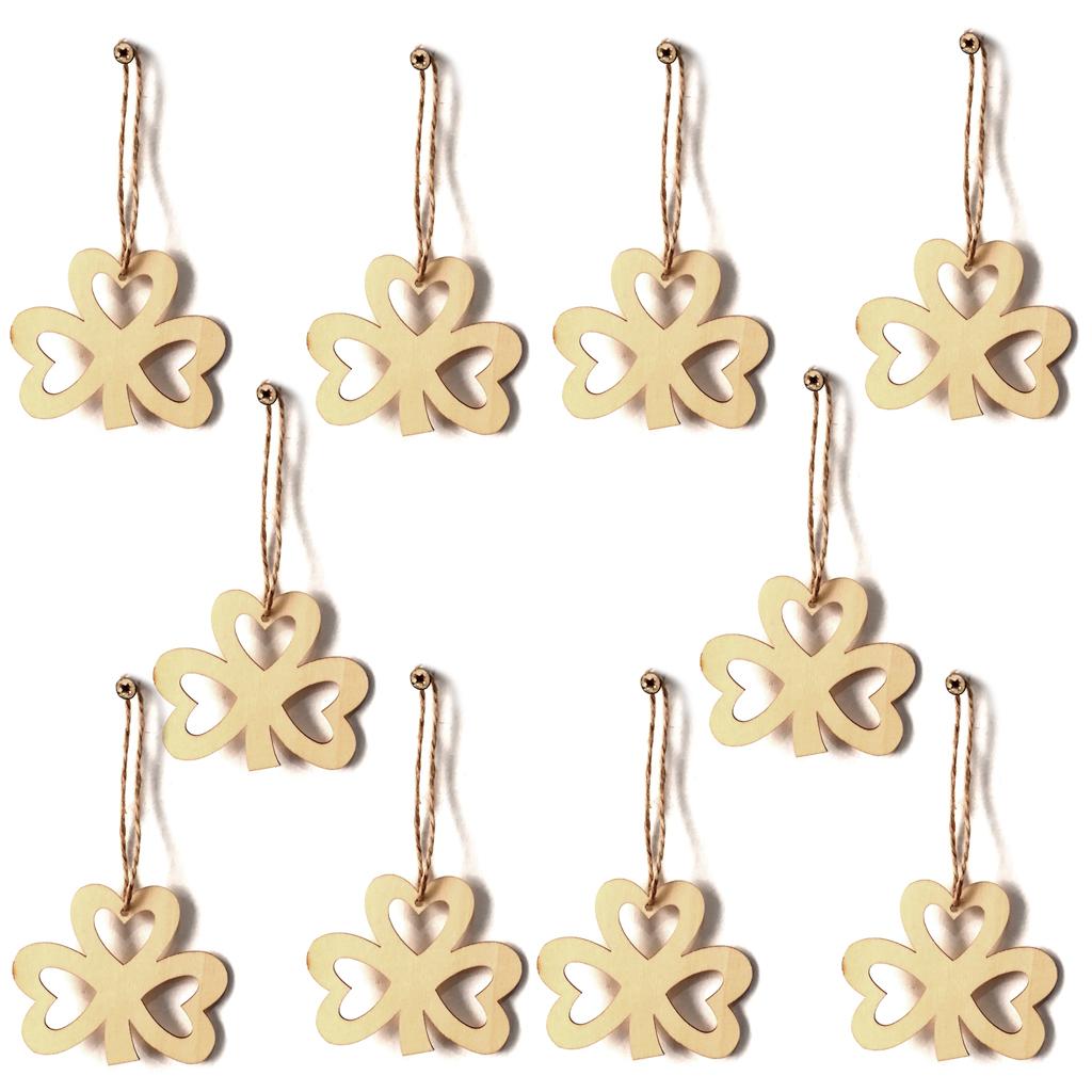 20x Hollow Wood   Slice Pieces Hanging Pendant DIY Party Home Ornaments