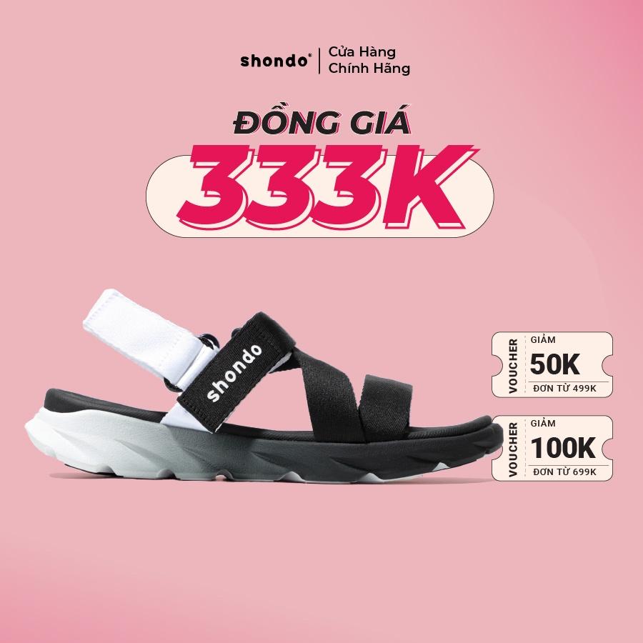 Giày Sandals Nam Nữ Unisex Shondo F6 Sport Ombre Đế 2 Màu Đen Trắng F6S0110