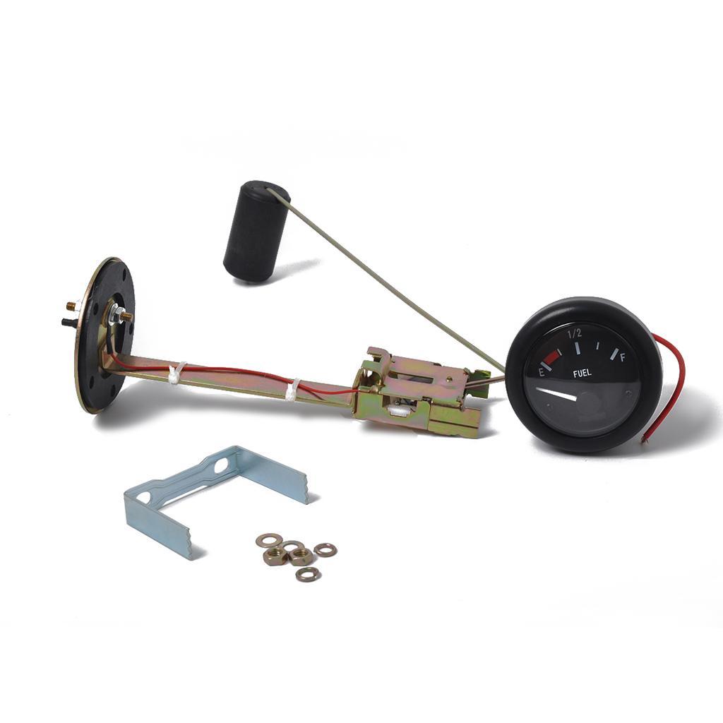 2" Marine Fuel Gauge E-1/2-F Boat Fuel Level Indicator 12V 350mm Sensor