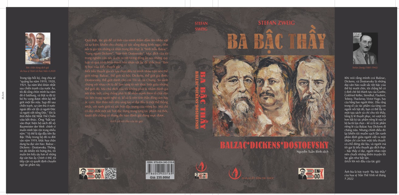 [chữ ký dịch giả] [bìa cứng in giới hạn 150c] BA BẬC THẦY BALZAC * DICKENS * DOSTOEVSKY – Stefan Zweig – Người dịch Nguyễn Tuấn Bình – Bình Book - NXB Tri Thức 