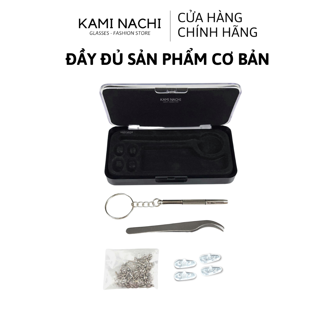 Bộ combo dụng cụ cơ bản KAMI NACHI sửa chữa kính tại nhà gồm ốc, đệm mũi, tua vít, nhíp