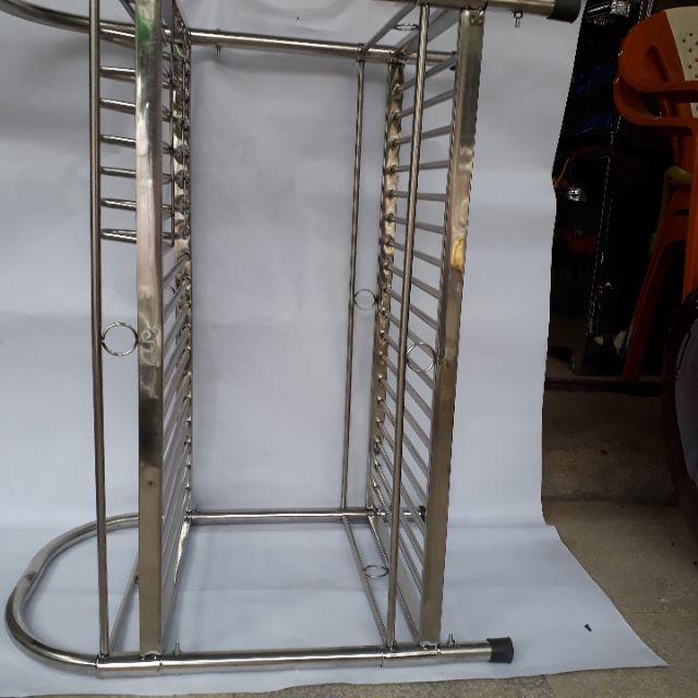 Kệ để bát đĩa bằng inox ống, dạng lắp ráp