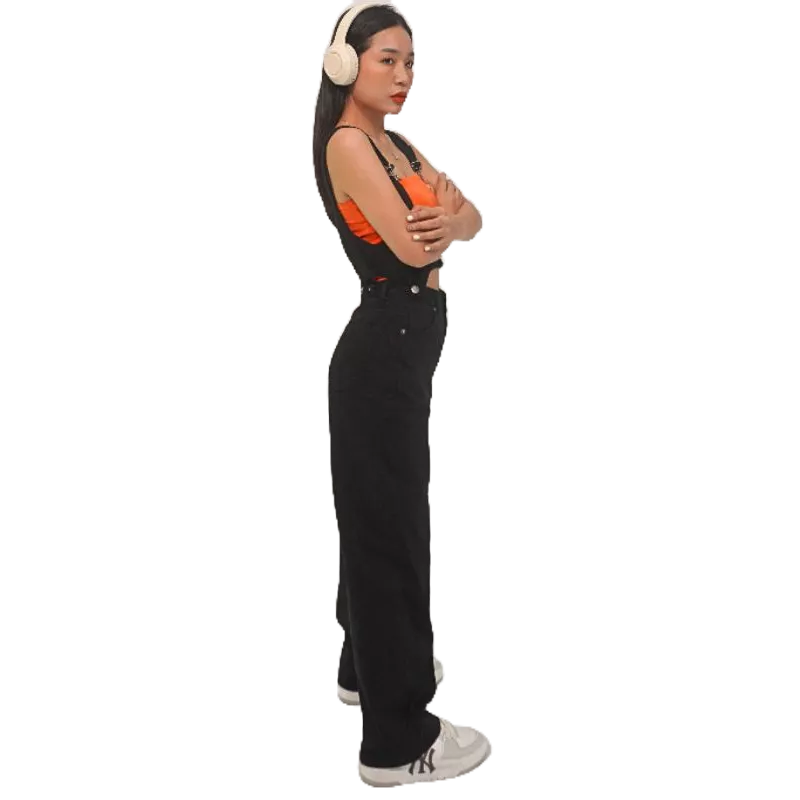 Bộ quần jean + Áo yếm nữ ngắn Y3 siêu hot, quần bò nữ , chất jeans Cao Cấp Vải Dày Co Giãn - thương hiệu Samma Jeans