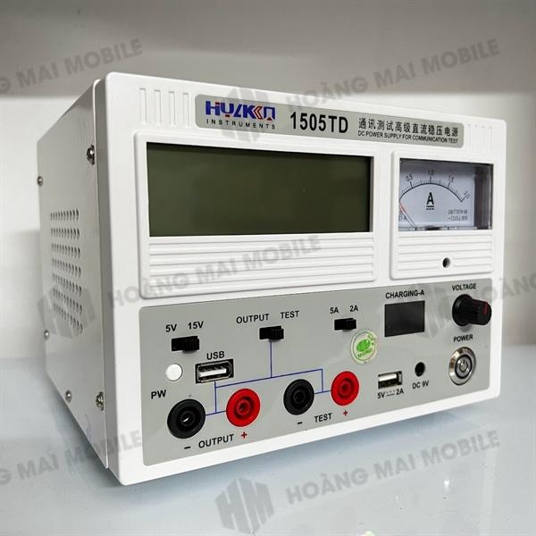 Máy cấp nguồn Hua Guang 1505TD đồng hồ hiển thị cả kim và số 15V-5A TRẮNG