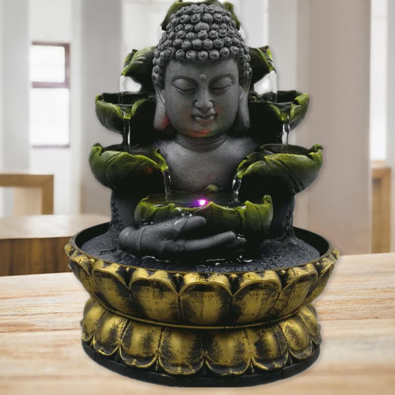 Buddha Tabletop Fountain Desk Bedroom Waterfall Home Ornament