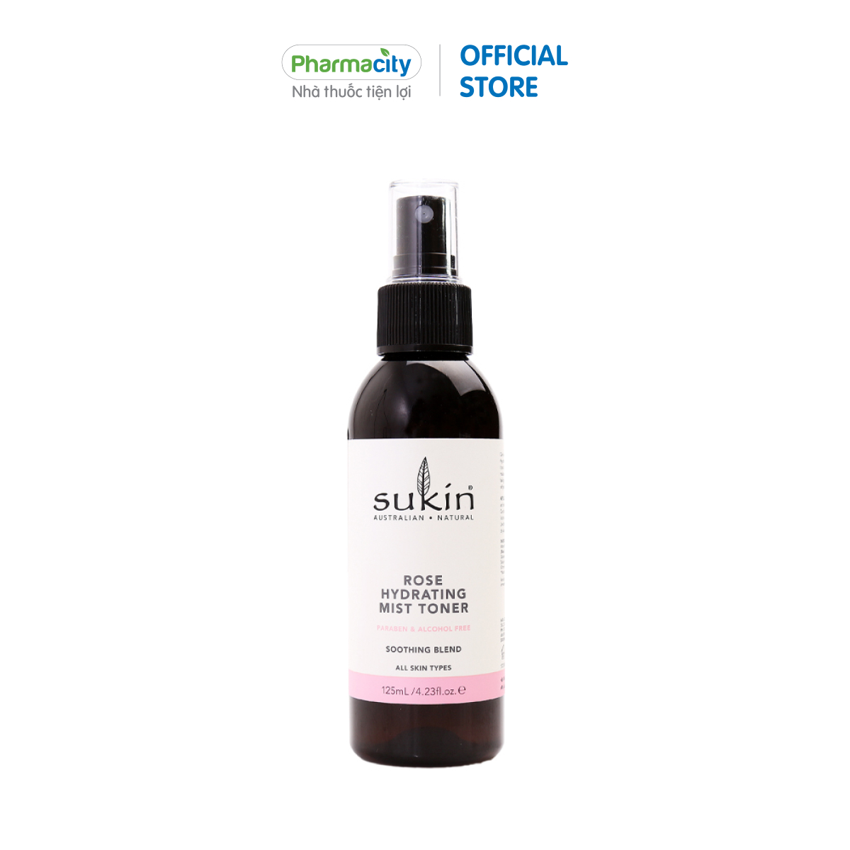 Toner cấp ẩm xịt khoáng hoa hồng Sukin giúp dưỡng ẩm và làm dịu da (125ml)