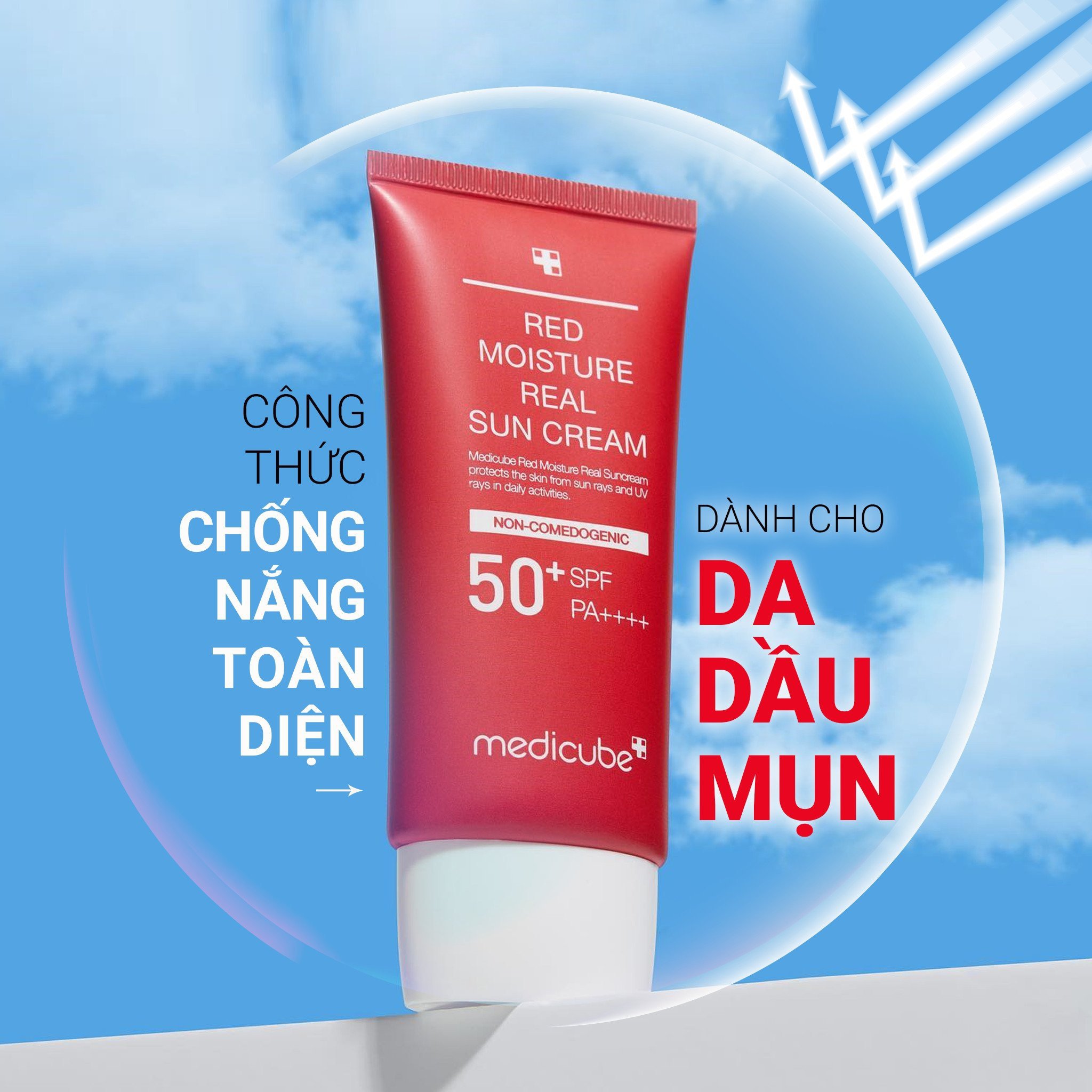 Kem Chống Nắng Dành Cho Da Dầu, Mụn Medicube Red Moisture Real Sun Cream