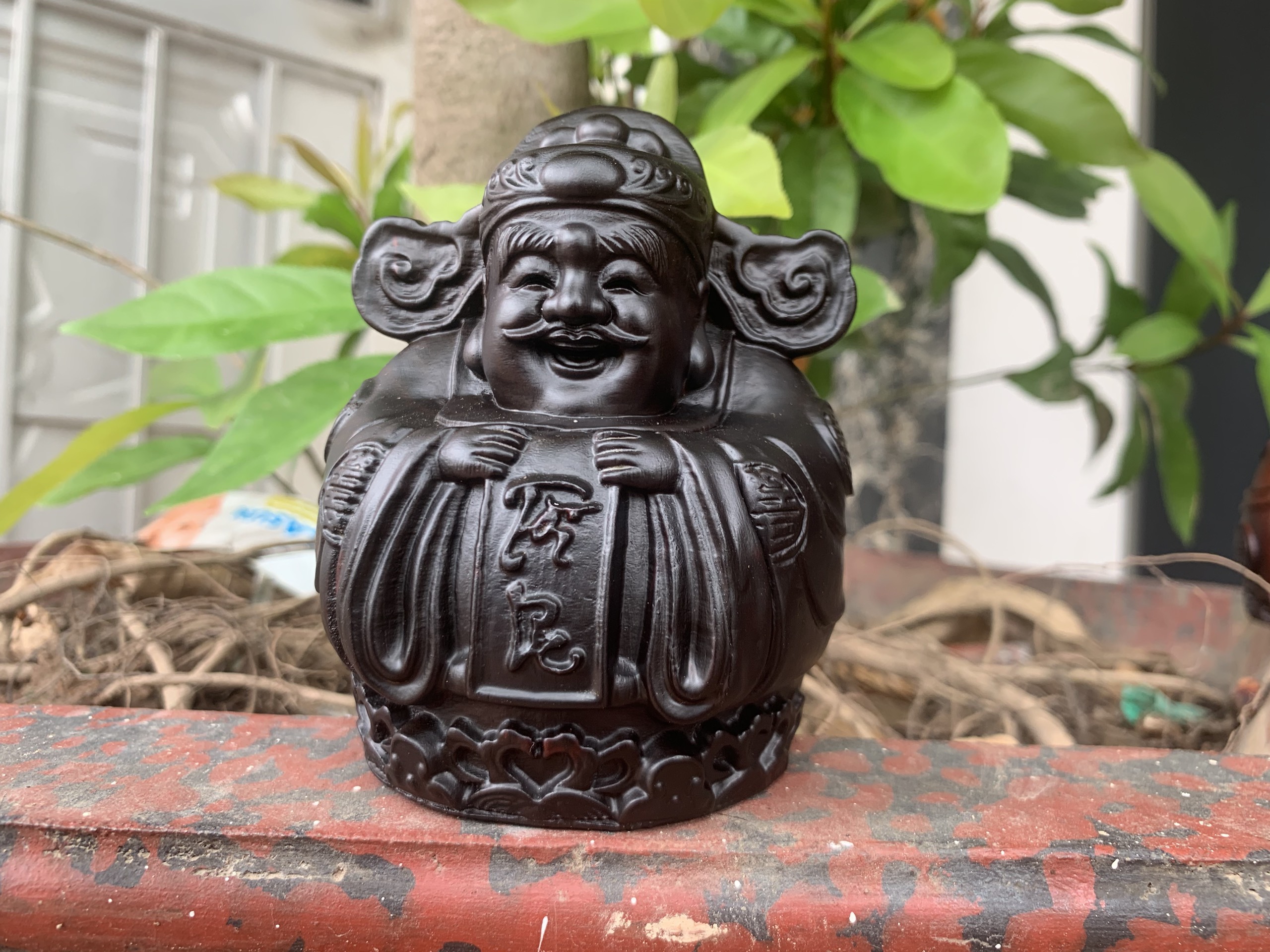 Tượng thần tài mini bày bàn làm việc, quầy lễ tân, để ô tô, trưng bày trang trí gỗ trắc tự nhiên