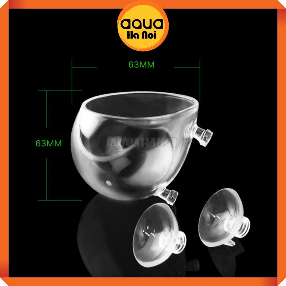 Cốc trồng cây thủy sinh trang trí hồ cá - Cốc thủy tinh Polka đựng phân nền - Tặng kèm cục hít thành hồ