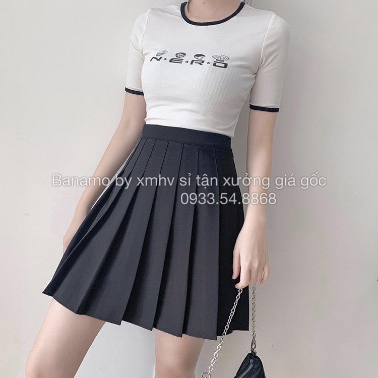 Chân váy xếp ly chất tuyết mưa form đẹp không xù lông chân váy tennis năng động thời trang Banamo Fashion 5314